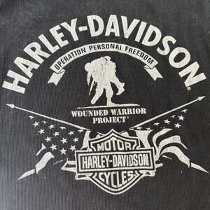 Harley Davidson Distressed Black Tank Women’s L Wounded Warrior Style 99061-17VW